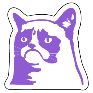 Grumpy Cat 2 Sticker (Lavender)